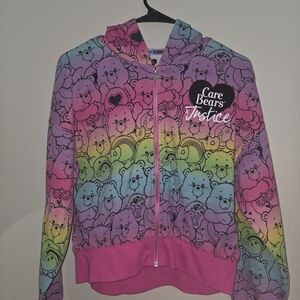 Justice Care Bears Rainbow Hoodie - Pink and Multicolor
